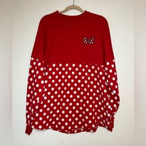 Disney Shirt Womens medium Spirit Jersey Minnie Mouse Polka Dot World Walt Parks